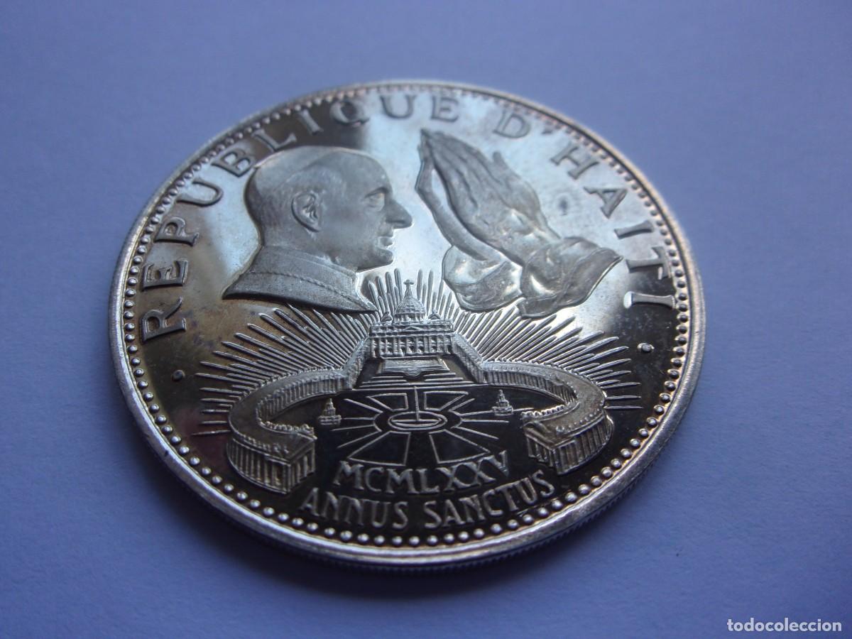 Alte M&uuml;nzen aus Amerika: 24SCQ18 Haiti. A&ntilde;o Santo. 50 gourdes de plata 1974 PROOF. Muy escasa. Tirada 960