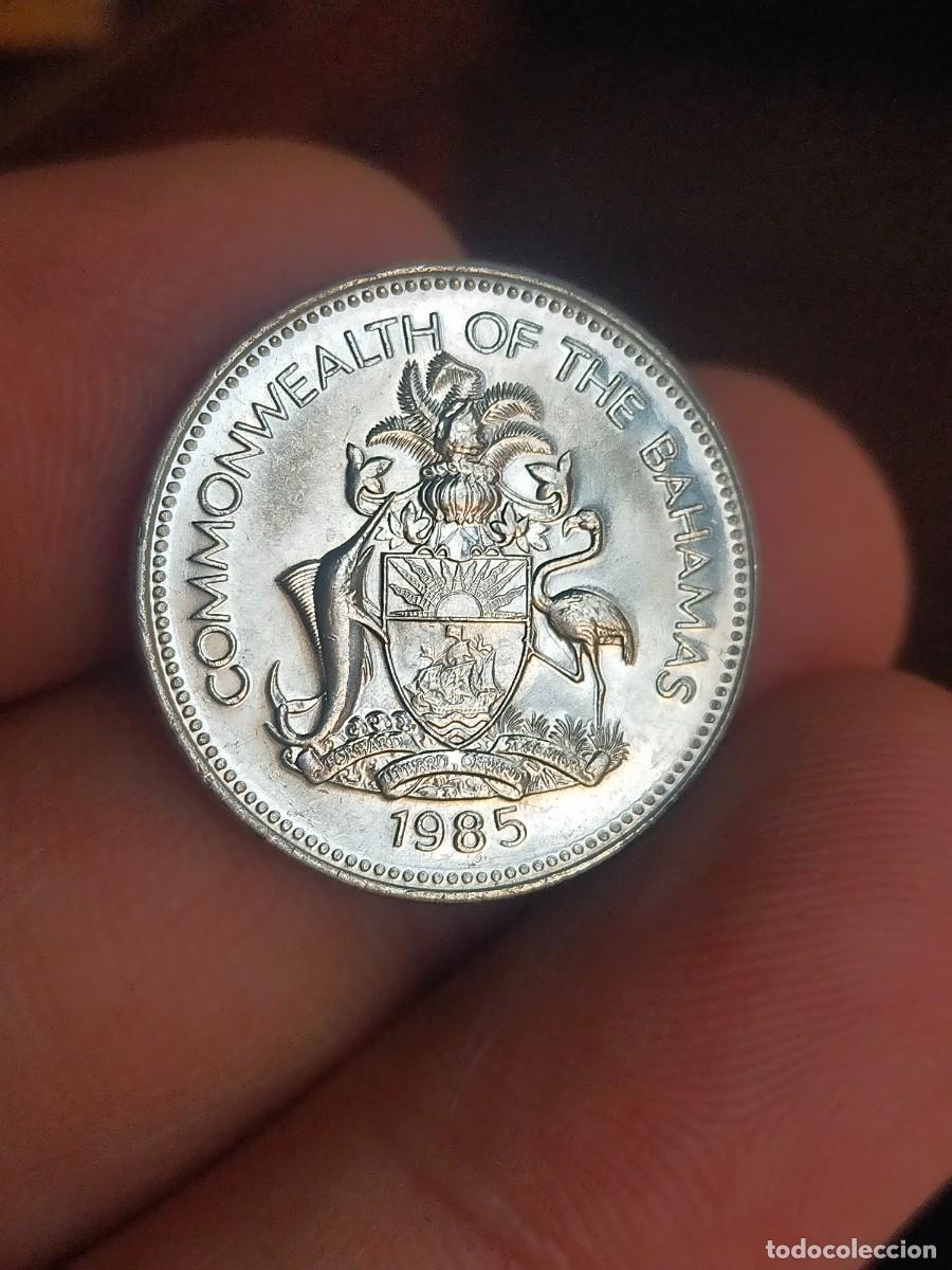 Monedas antiguas de Am&eacute;rica: MONEDA DE 25 VEINTICINCO CENTS CENTAVOS CENTIMOS ISLAS BAHAMAS 1985 EXCELENTE CONSERVACION