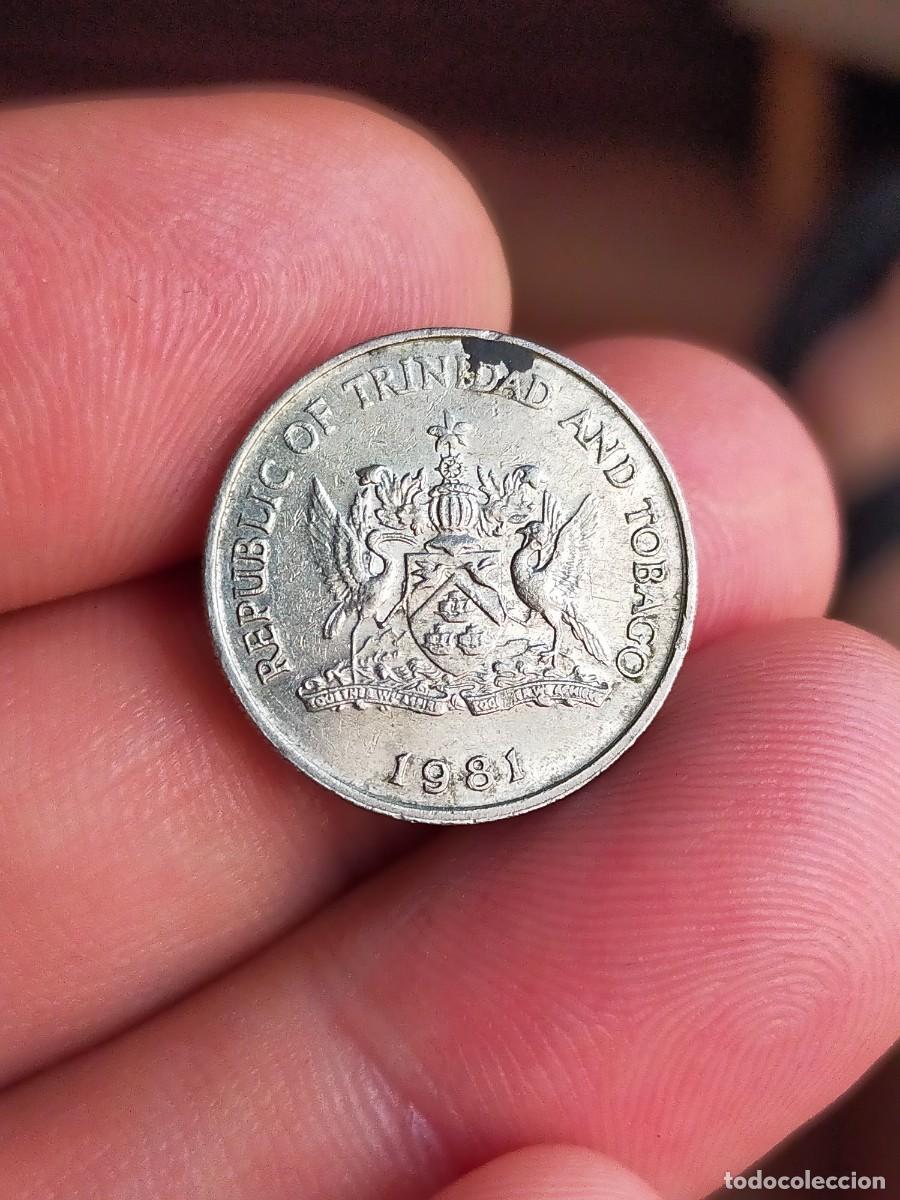 Monedas antiguas de Am&eacute;rica: MONEDA DE 25 VEINTICINCO CENTS CENTAVOS CENTIMOS TRINIDAD Y TOBAGO 1981 BUENA CONSERVACION