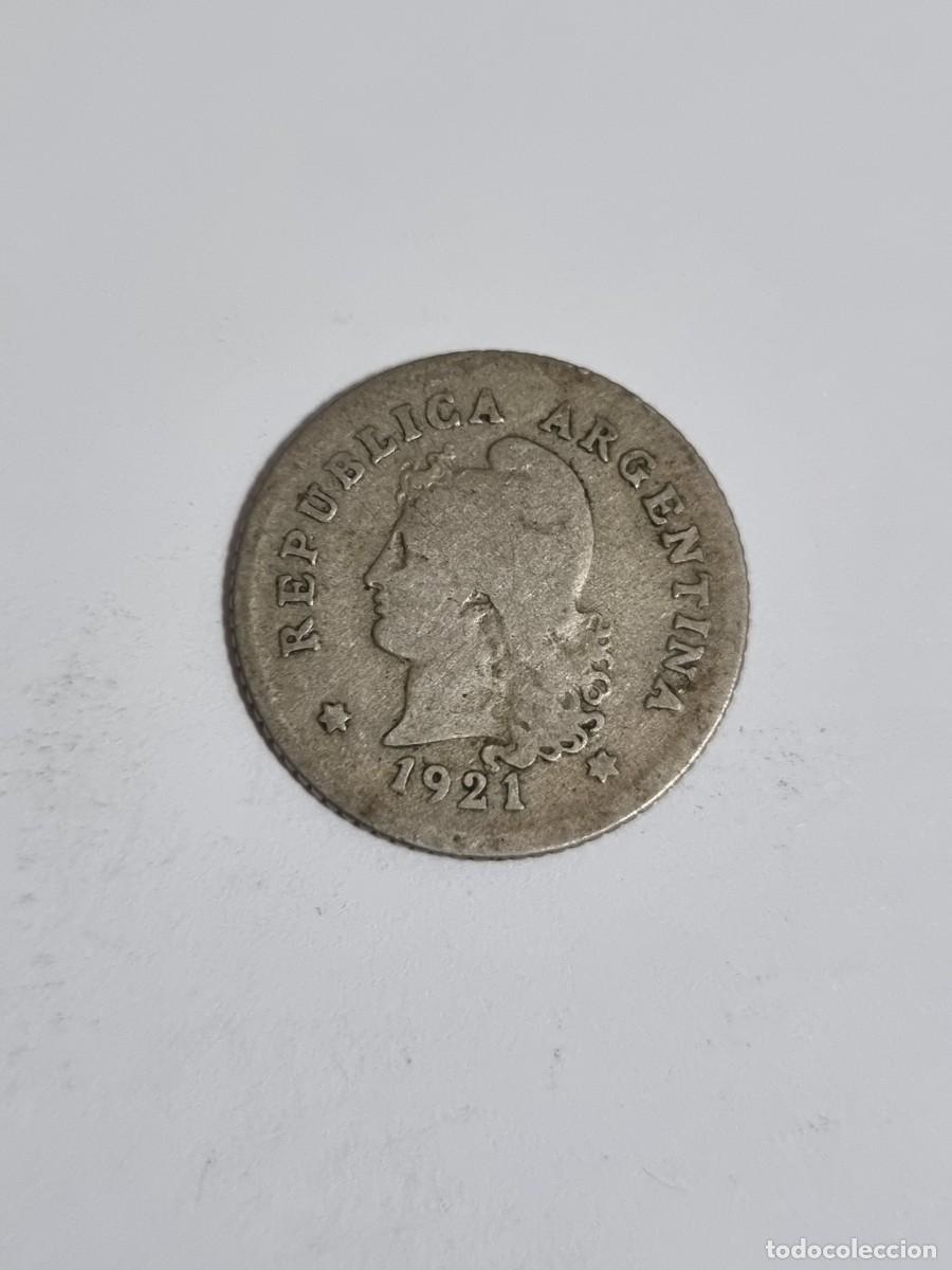 Monedas antiguas de Am&eacute;rica: Antigua Moneda Argentina 10 Centavos 1921 Internacional Mundo Coleccionista