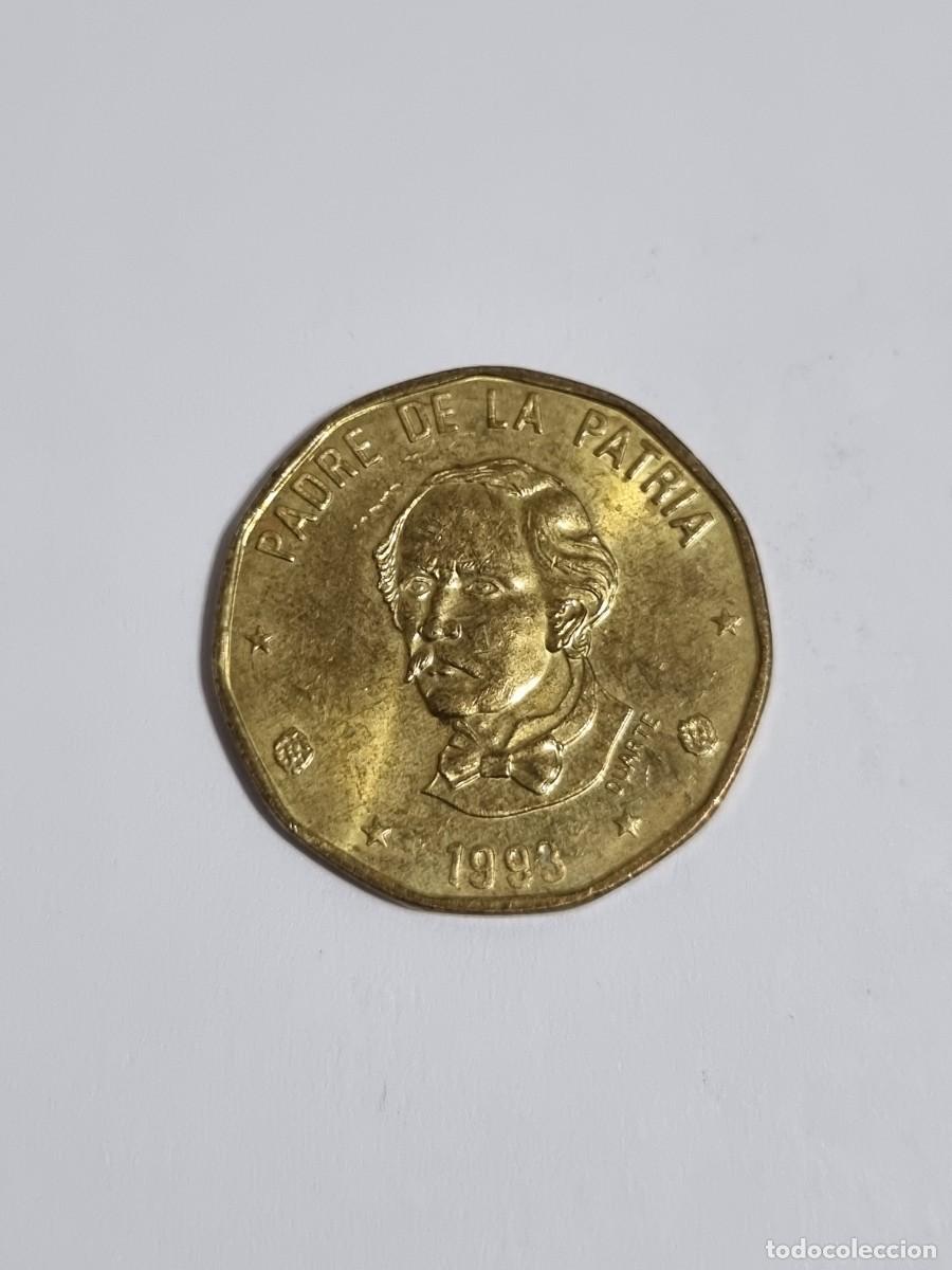 Monedas antiguas de Am&eacute;rica: Moneda Republica Dominicana 1 Peso 1993 Internacional Mundo Coleccionista
