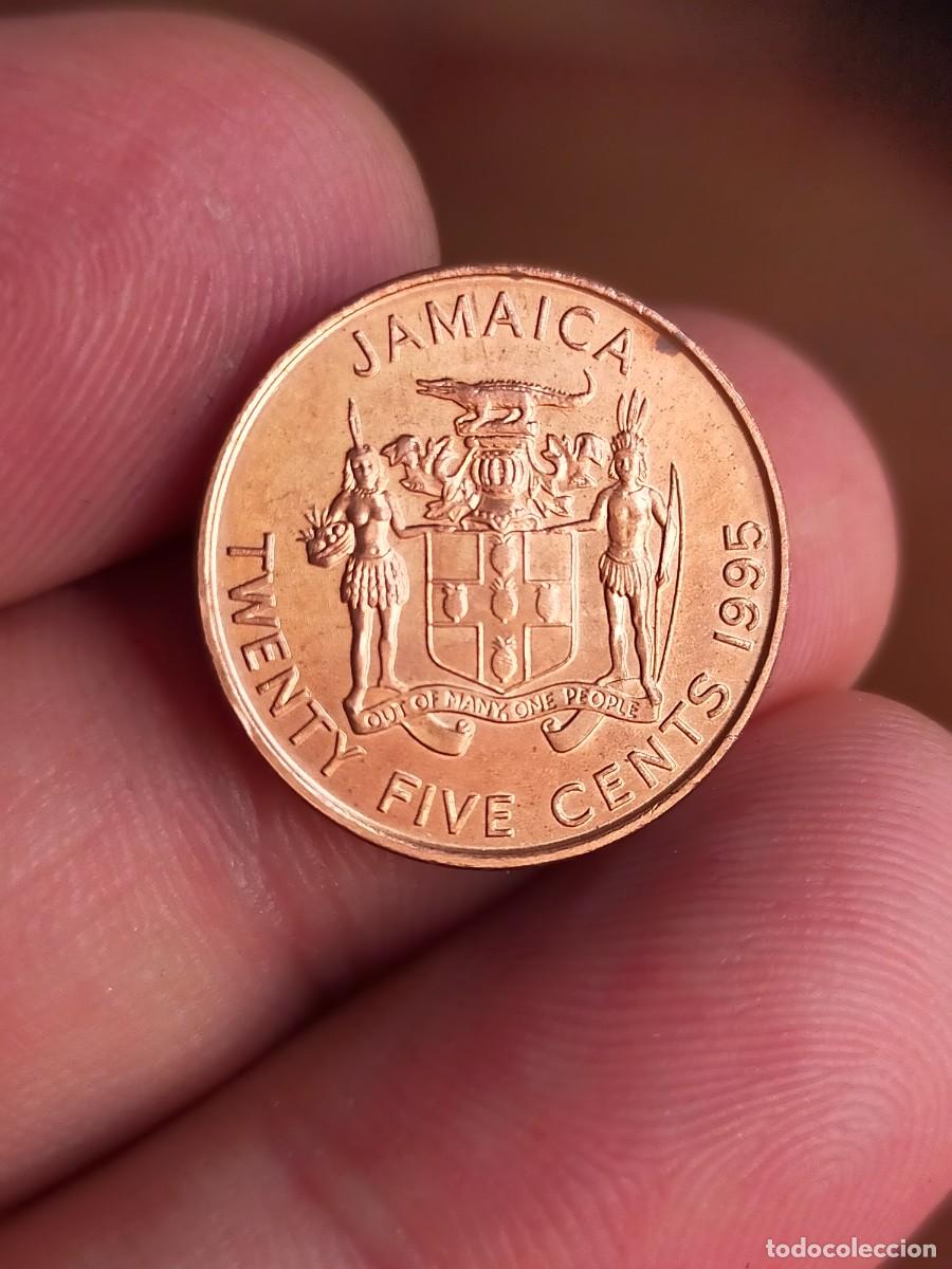 Monedas antiguas de Am&eacute;rica: MONEDA DE 25 VEINTICINCO CENTS CENTAVOS CENTIMOS JAMAICA 1995 MUY BUENA CONSERVACION