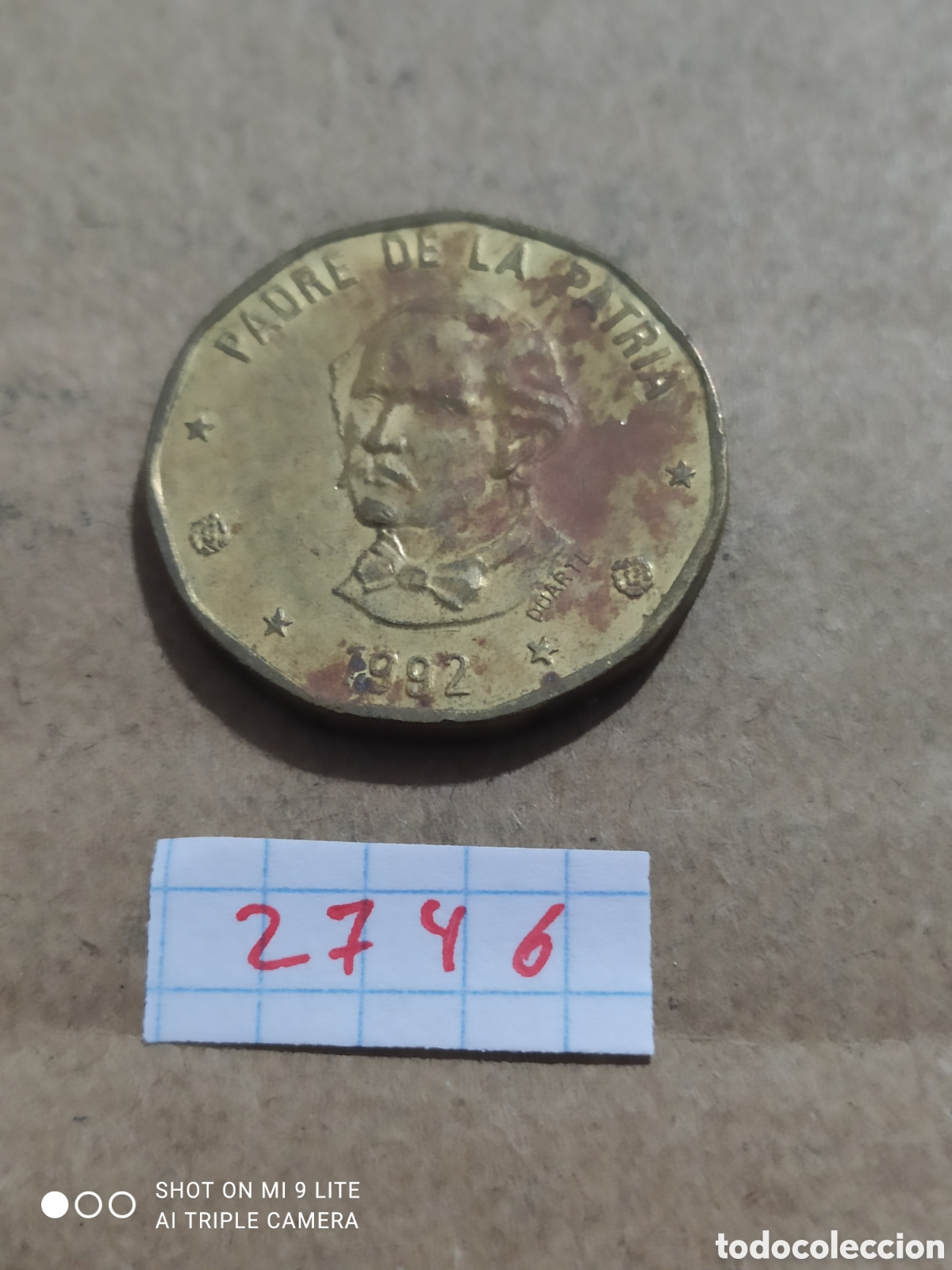 Monedas antiguas de Am&eacute;rica: 1 peso dominicano 1992