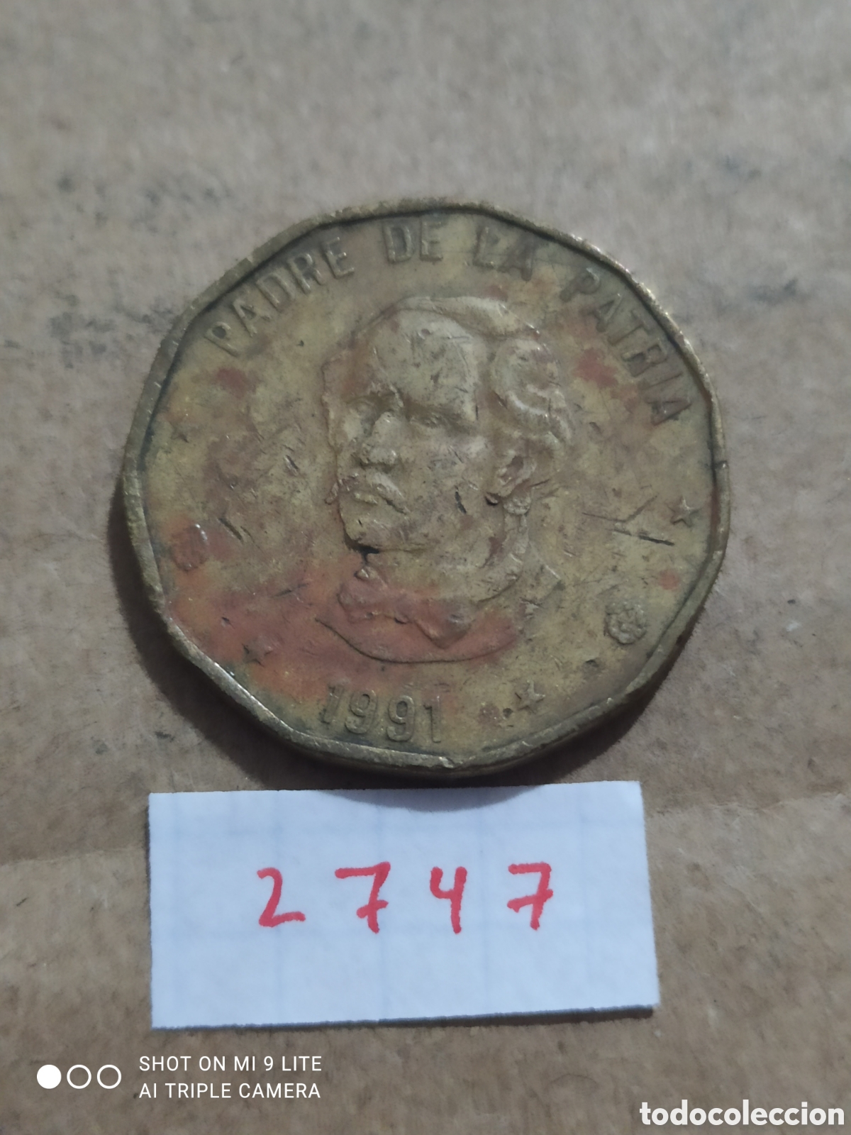 Monedas antiguas de Am&eacute;rica: 1 peso dominicano 1991
