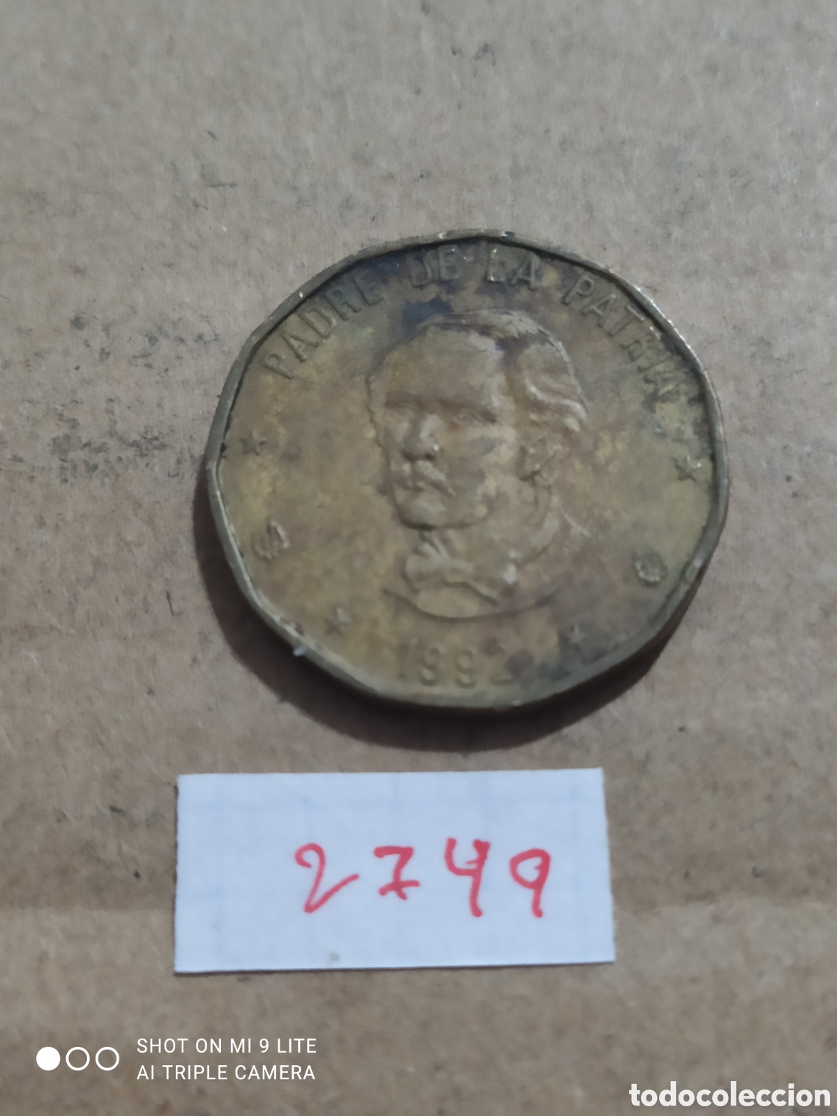 Monedas antiguas de Am&eacute;rica: 1 peso dominicano 1992