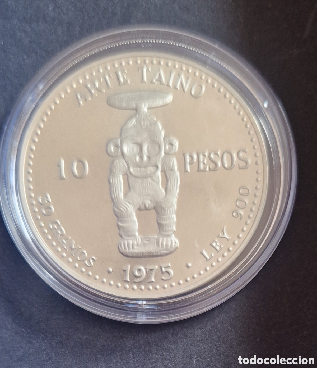 Monedas antiguas de Am&eacute;rica: Moneda de Plata 10 Conmomerativa Pesos Republica Dominicana 1975