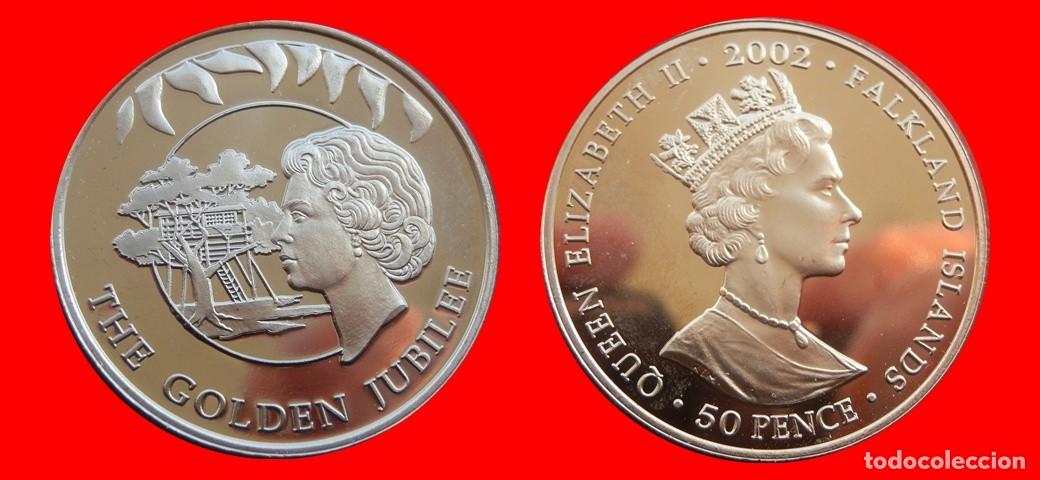 Monedas antiguas de Am&eacute;rica: 50 PENIQUES PENCE 2002 SIN CIRCULAR ISLAS MALVINAS FALKLAND-9076SC