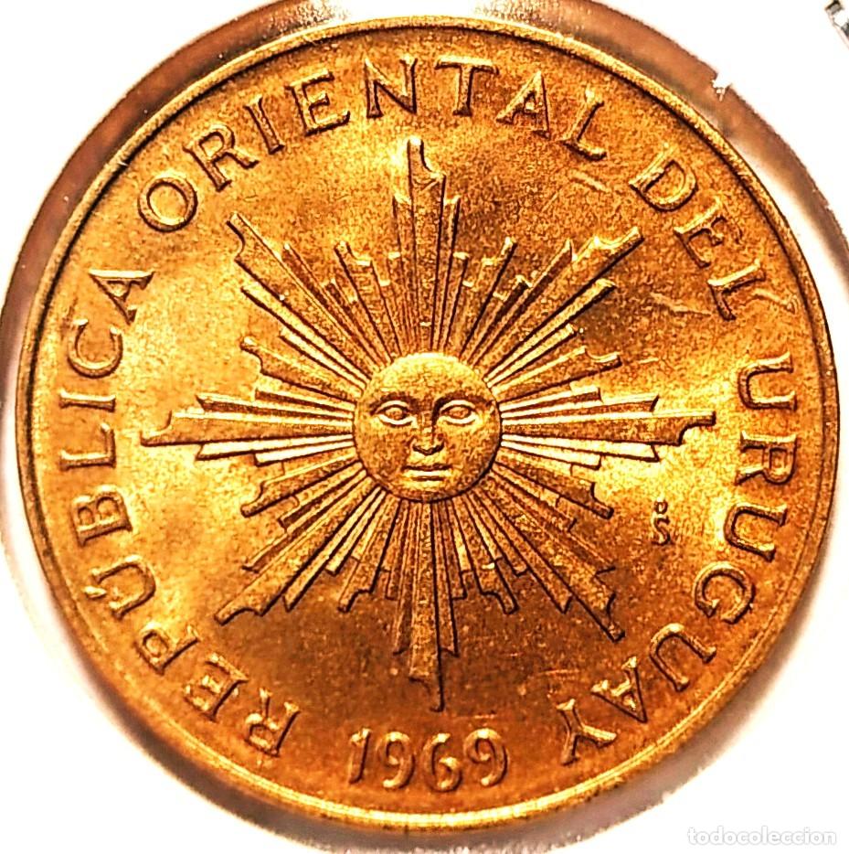 Monedas antiguas de Am&eacute;rica: URUGUAY (1862-1974) - 10 PESOS 1969 - PESO - A - 4 GR. BRONCE DE ALUMINIO - DIAMETRO 23 mm - KM#54