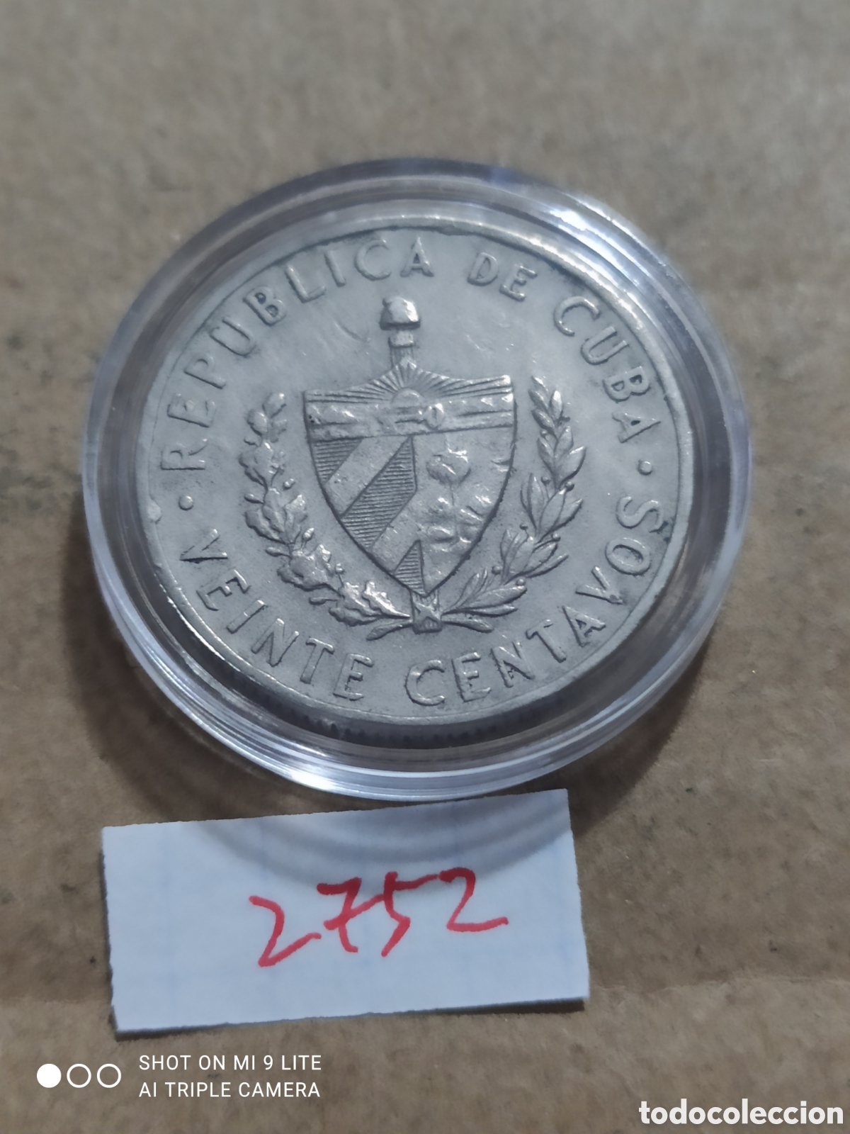 Monedas antiguas de Am&eacute;rica: 20 centavos republica de cuba 1962