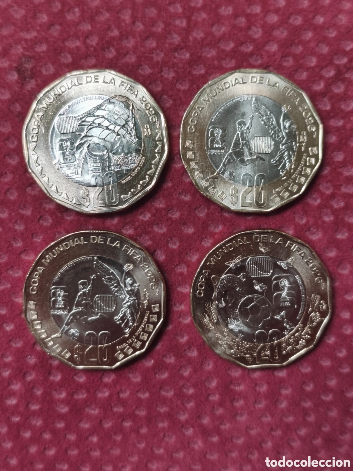 Monedas antiguas de Am&eacute;rica: Lote 4 monedas 20 pesos M&eacute;xico 2026 sc