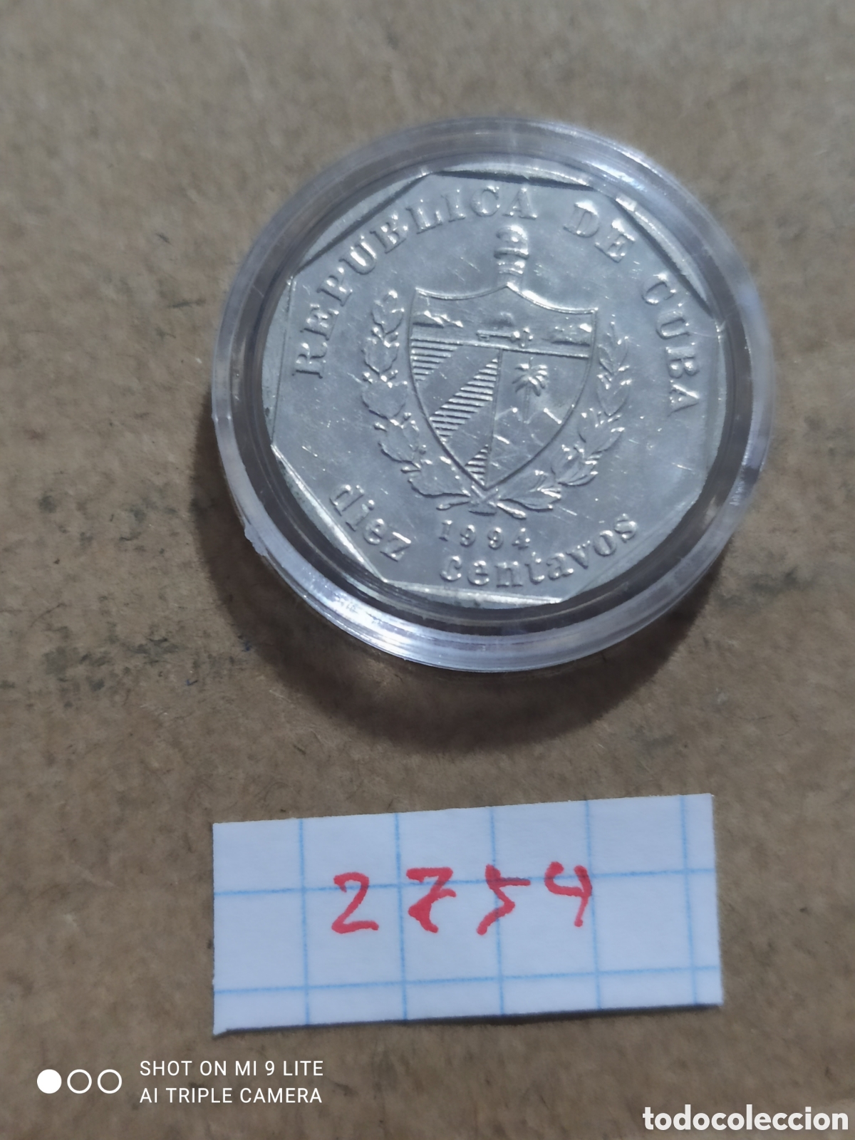 Monedas antiguas de Am&eacute;rica: 10 centavos cuba 1994