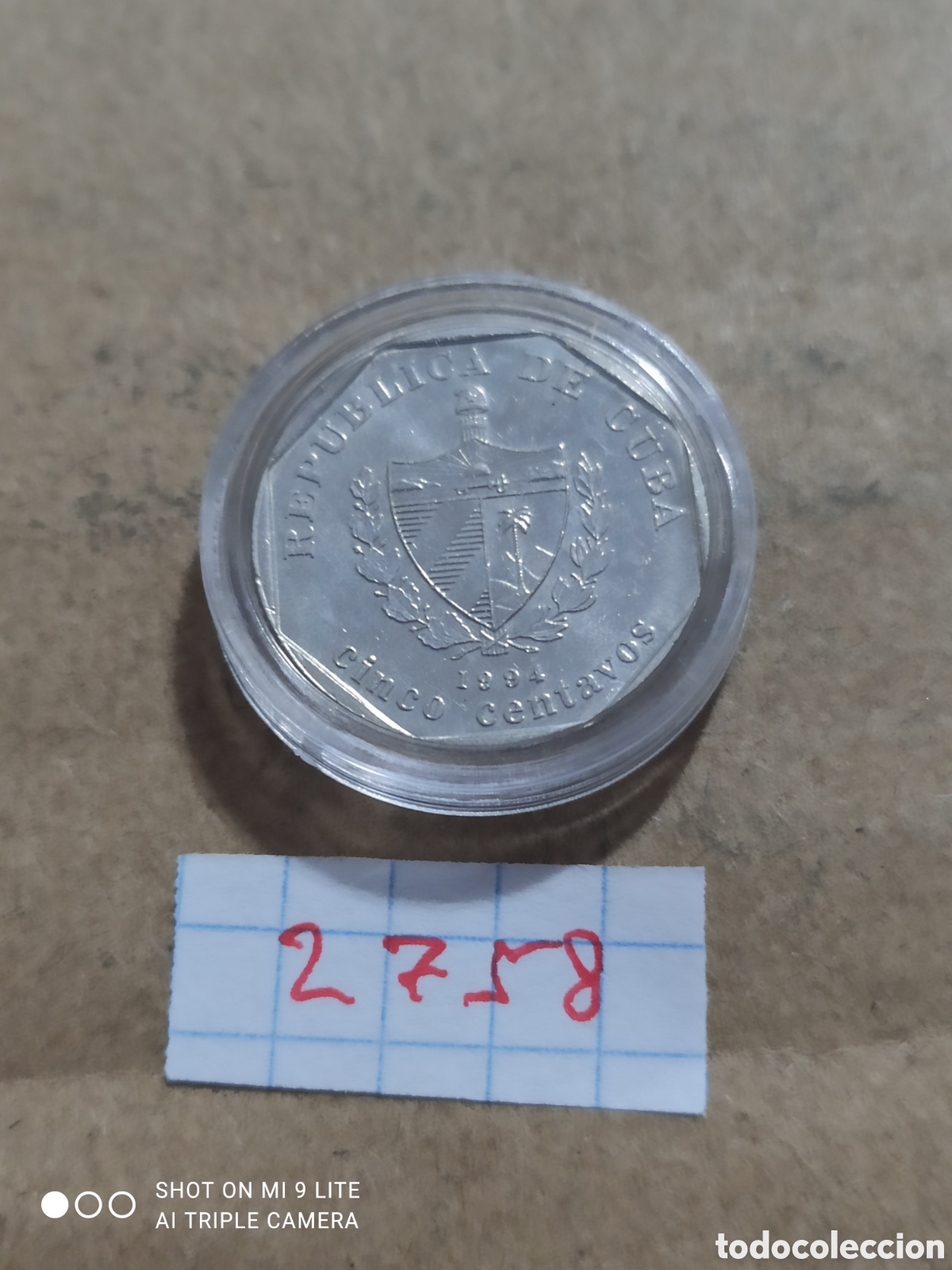 Monedas antiguas de Am&eacute;rica: 5 centavos de cuba 1994