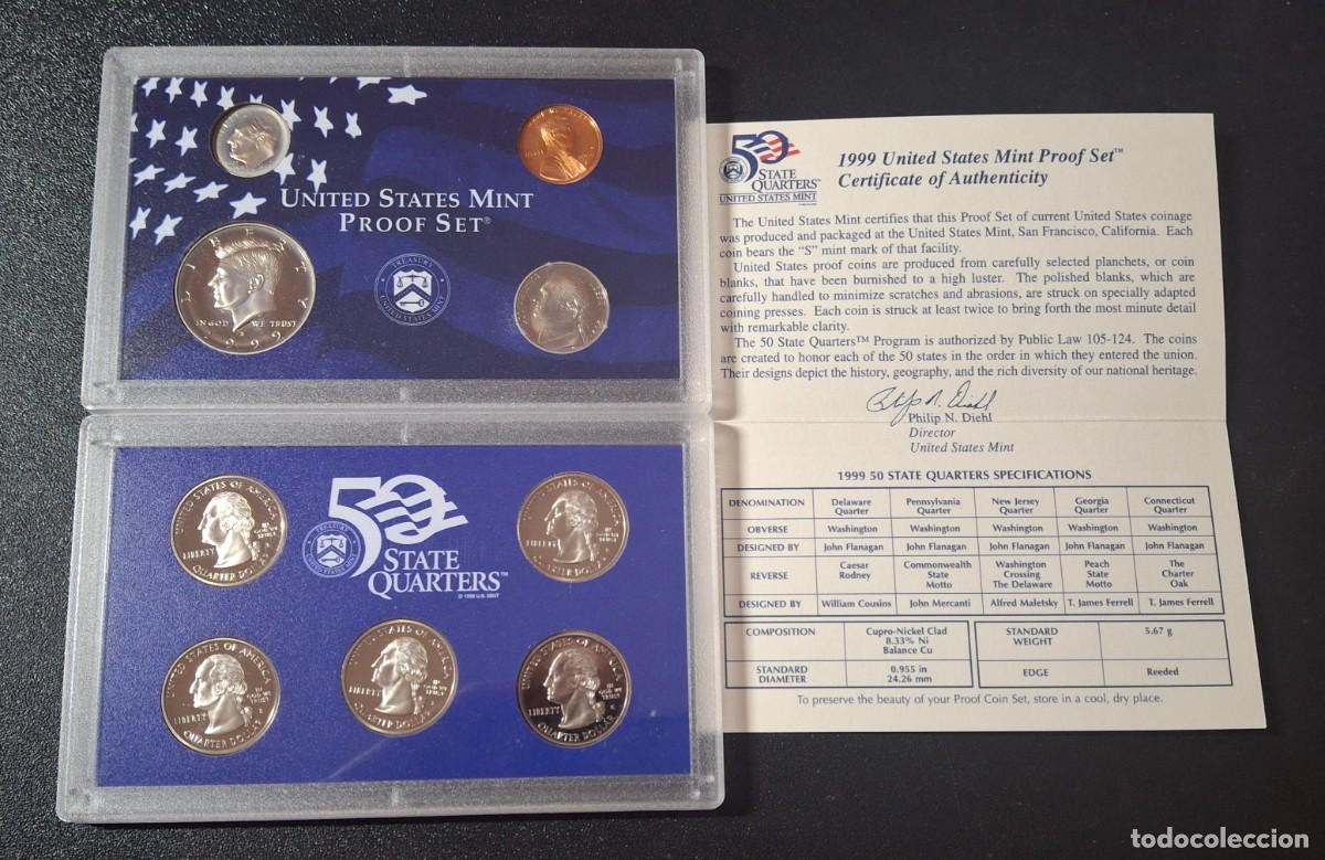 Monedas antiguas de Am&eacute;rica: Estados Unidos State Quarters set 1999 (PROOF)