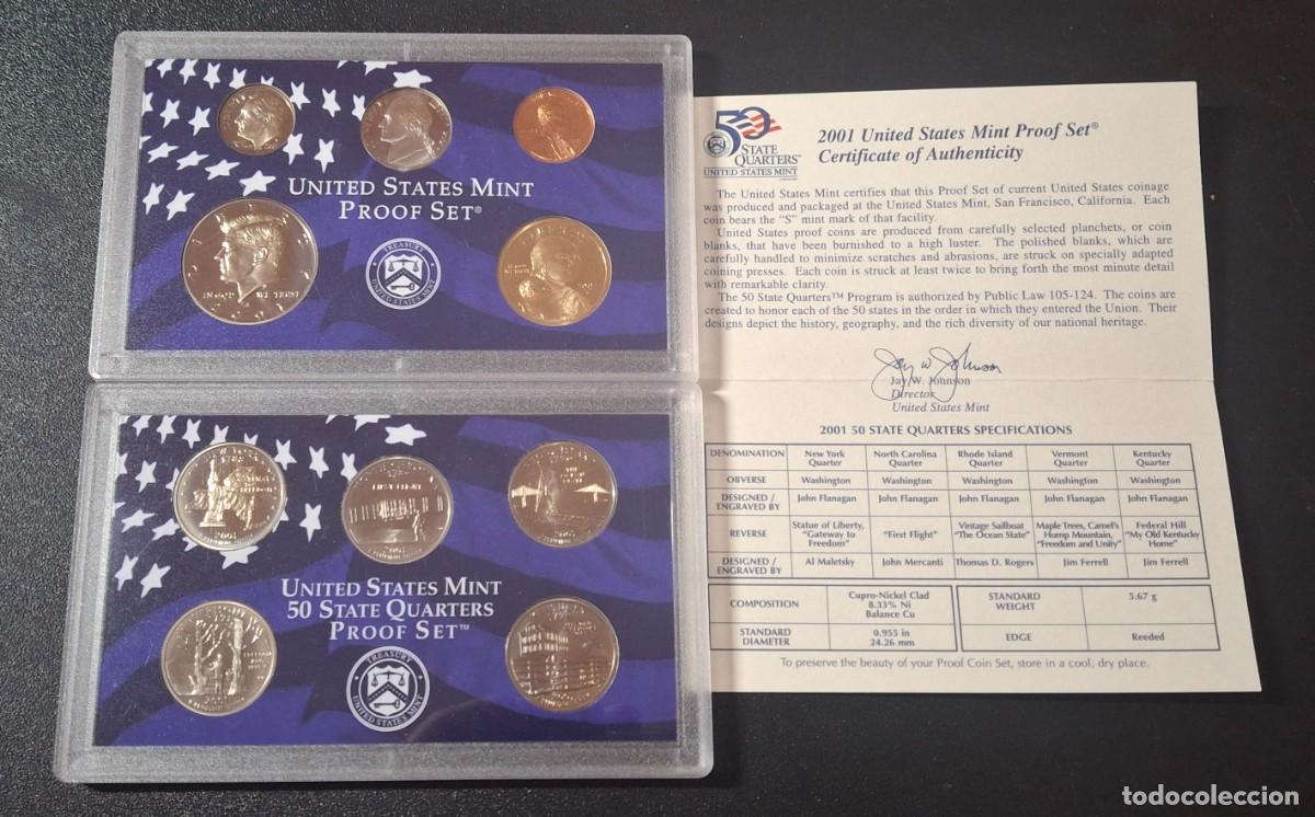 Monedas antiguas de Am&eacute;rica: Estados Unidos State Quarters set 2001 (PROOF)