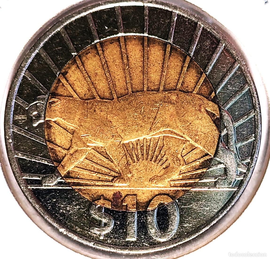 Monedas antiguas de Am&eacute;rica: URUGUAY (1994-) - 10 PESOS 2011 - PESO URUGUAYO - A - 10,46 GR. BIMETALICA-CUPRONIQUEL-BRONCE DE ALU