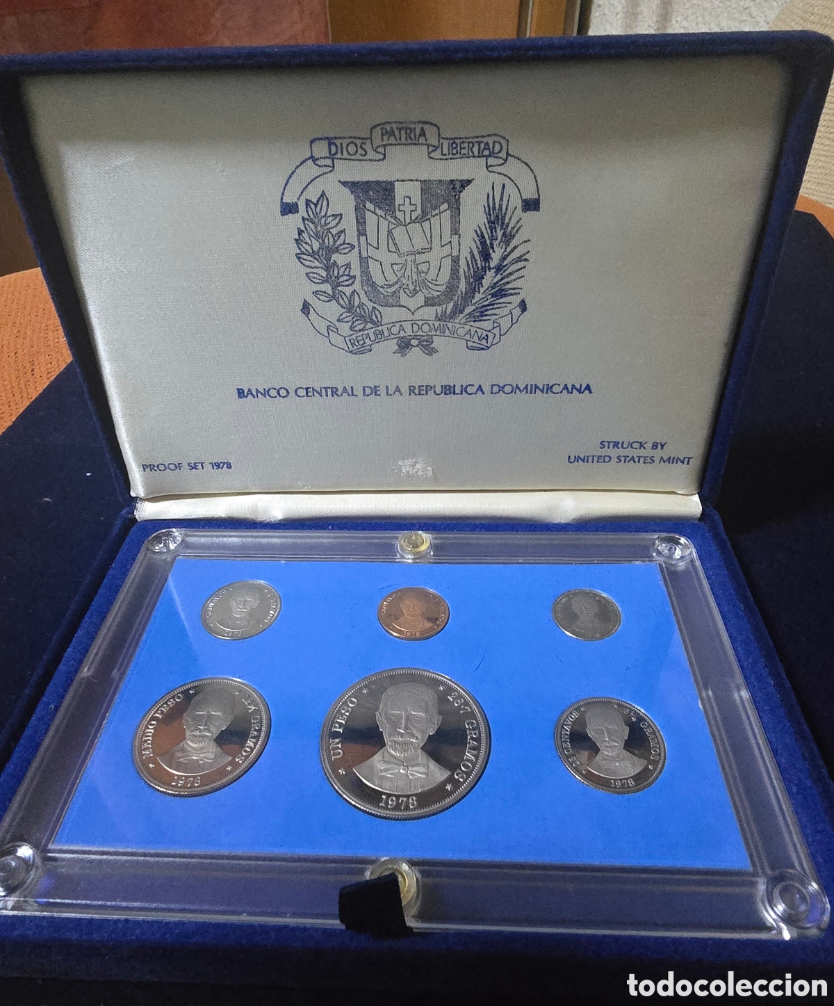 Monedas antiguas de Am&eacute;rica: Republica Dominicana Estuche Proof de Monedas 1978