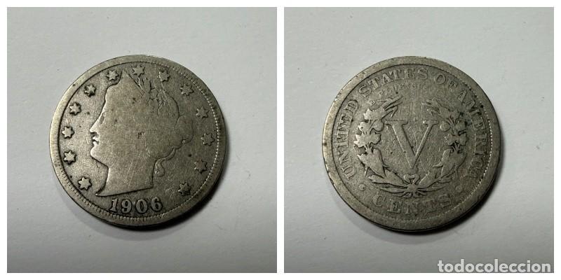 Monedas antiguas de Am&eacute;rica: MONEDA. U.S.A. 5 CENTS. 1906. VER FOTOS