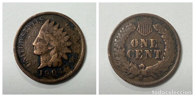 Monedas antiguas de Am&eacute;rica: MONEDA. U.S.A. 1 CENT. 1904. IN. H. VER FOTOS