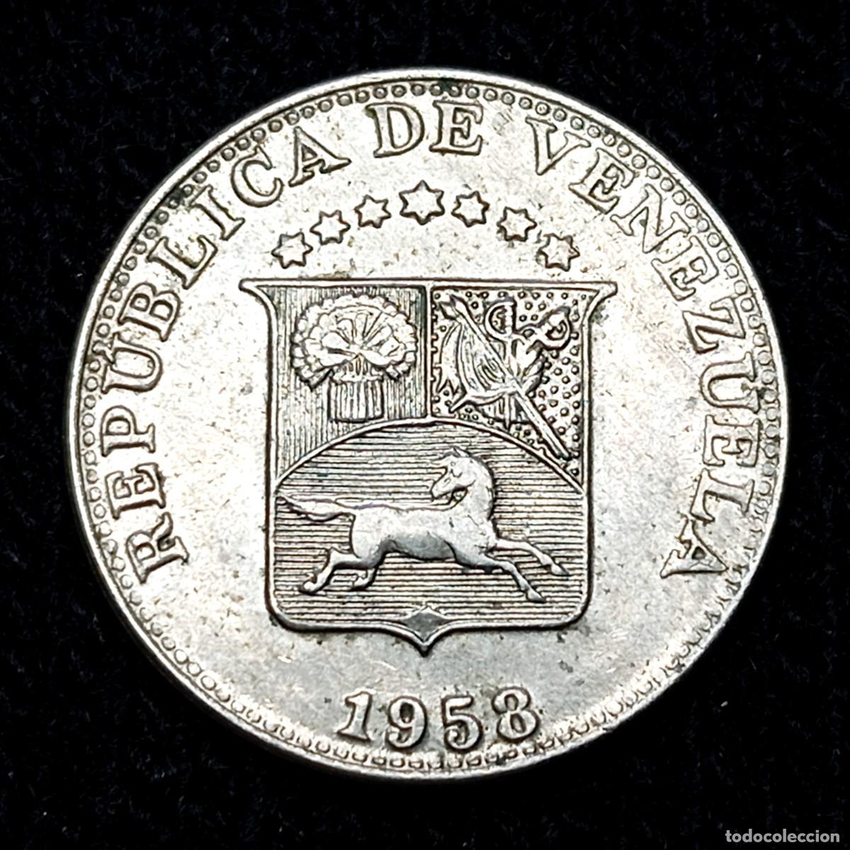 Monedas antiguas de Am&eacute;rica: ⚜️ BBF0 9. Venezuela. 5 c&eacute;ntimos 1958