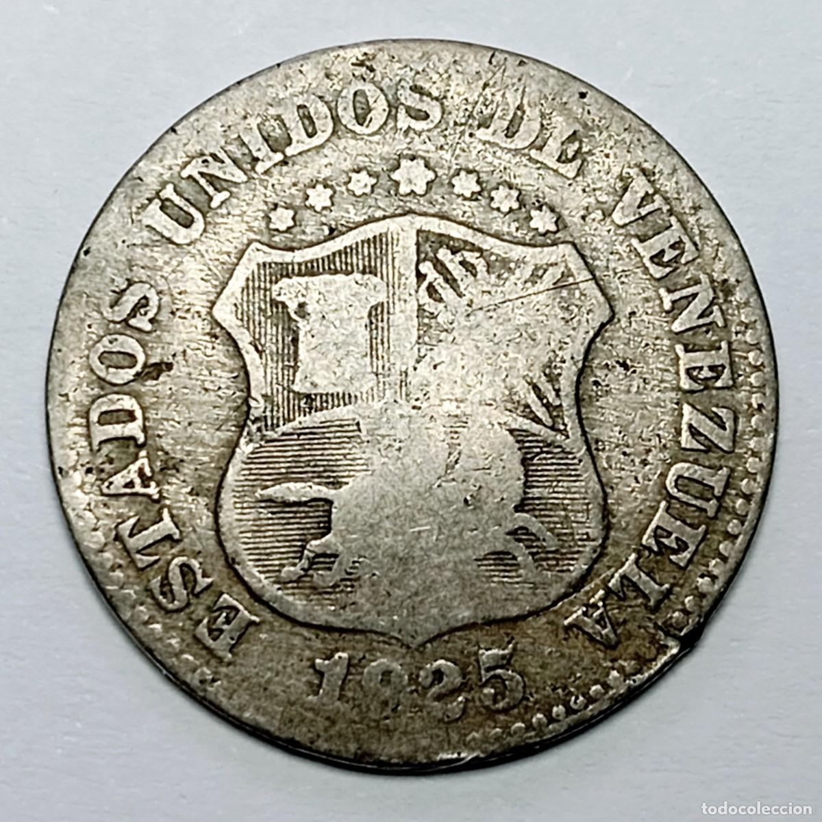 Monedas antiguas de Am&eacute;rica: ⚜️ BBF0 8. Escasa. Venezuela. 5 c&eacute;ntimos 1925. Alabeo