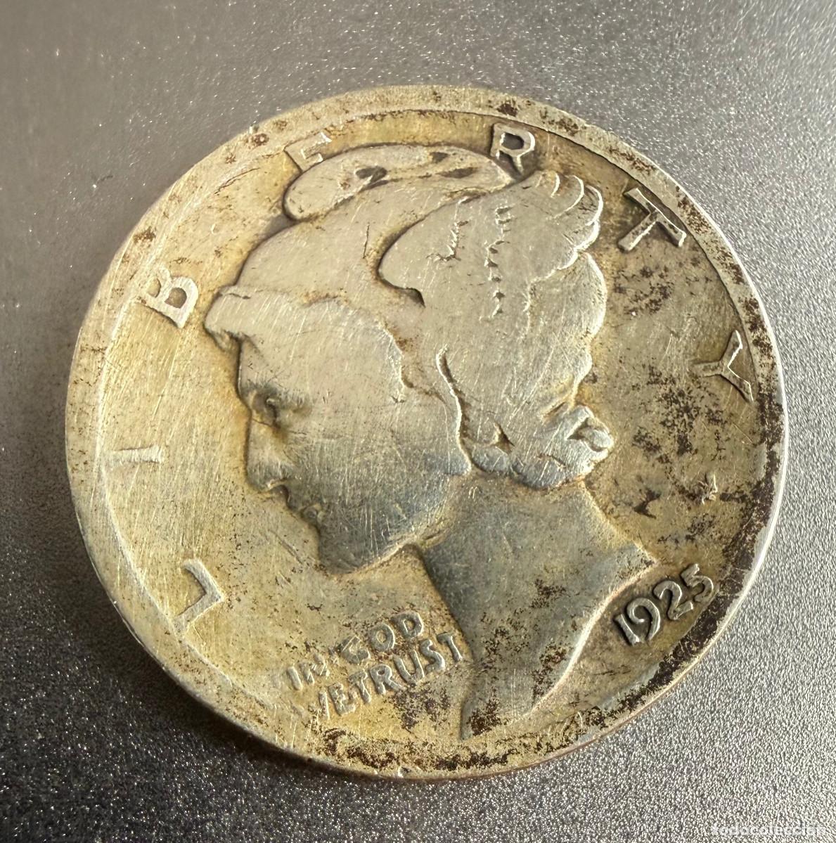 Monedas antiguas de Am&eacute;rica: Estados Unidos 1 Dime 1925-S Plata &ldquo;Mercury Dime&rdquo;