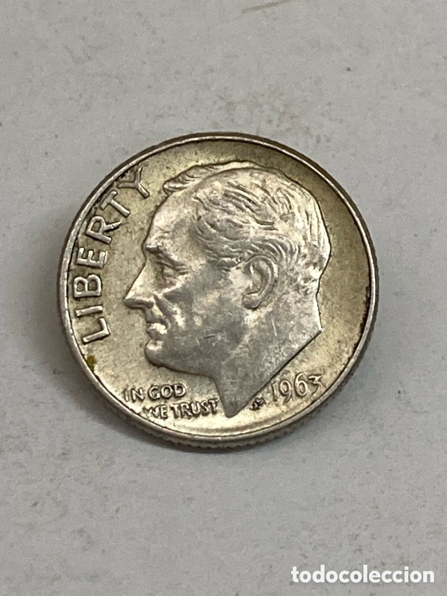 Monedas antiguas de Am&eacute;rica: Moneda de plata One Dime 1963
