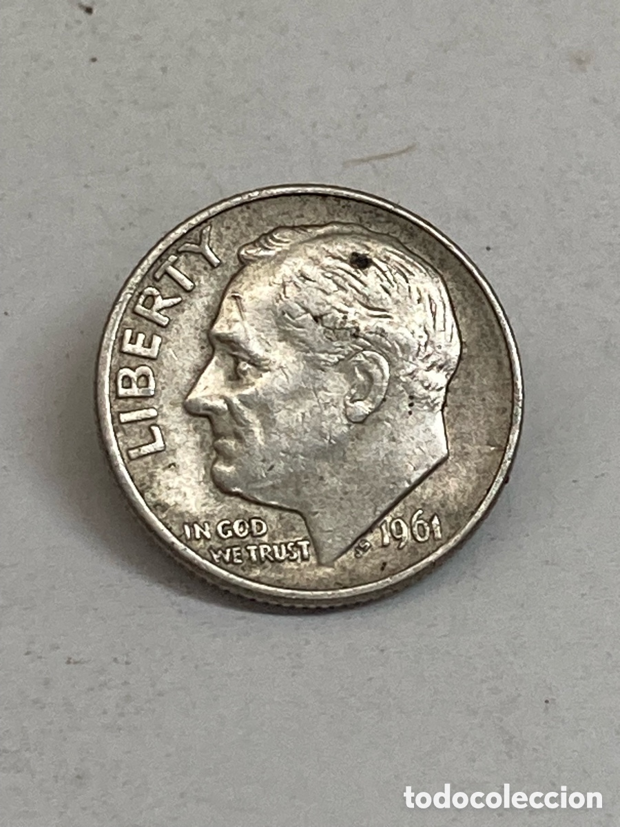 Monedas antiguas de Am&eacute;rica: Moneda de plata One Dime 1961
