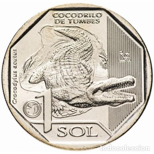 Monedas antiguas de Am&eacute;rica: PERU - 1 NUEVO SOL 2017 KM404 - Cocodrilo Americano (Crocodylus acutus)