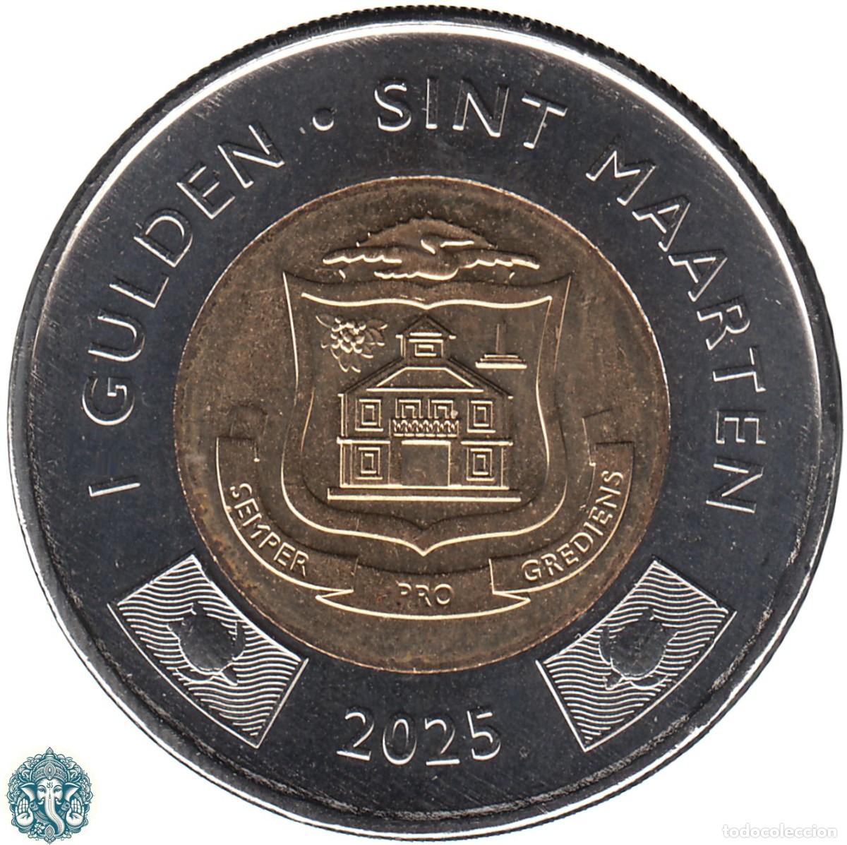 Monedas antiguas de Am&eacute;rica: SAN MART&Iacute;N 1 Flor&iacute;n Gulden 2025 KM#- SINT MAARTEN bimet&aacute;lica