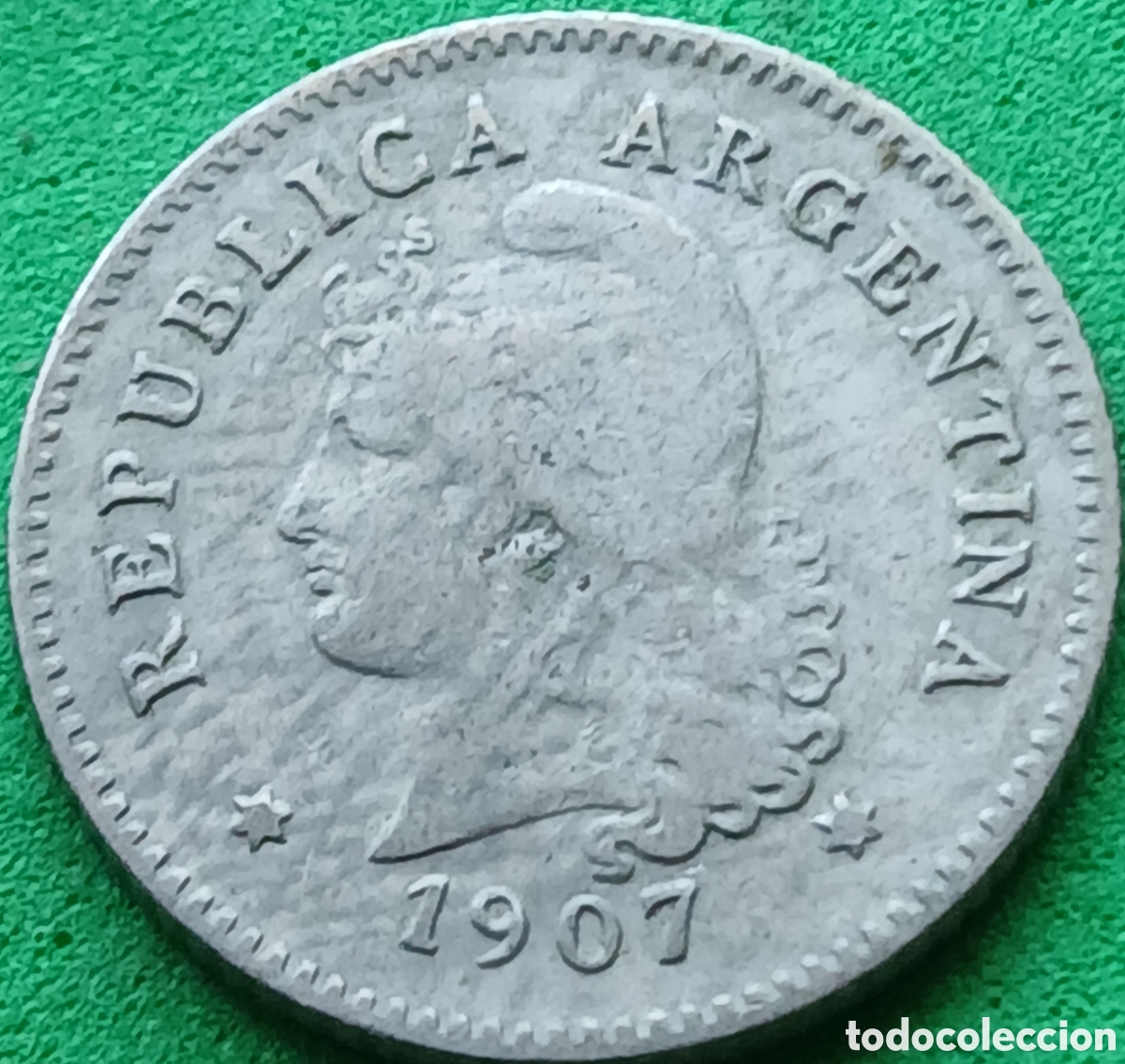 Monedas antiguas de Am&eacute;rica: Argentina 10 centavos 1907 km#35