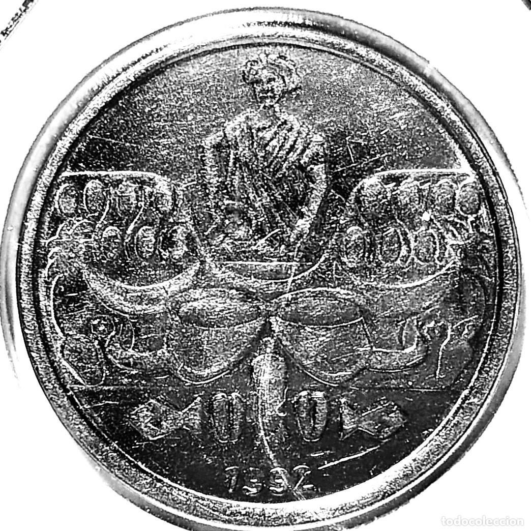 Monedas antiguas de Am&eacute;rica: BRASIL (1990-1993) - 50 CRUCEIROS 1992 - CRUCEIRO - A - 4,78 GR. ACERO INOXIDABLE - DIAMETRO 23,50 m