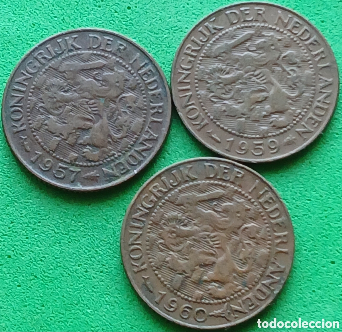 Monedas antiguas de Am&eacute;rica: Surinam serie completa 1 cent 1957-1959-1960 km#10a