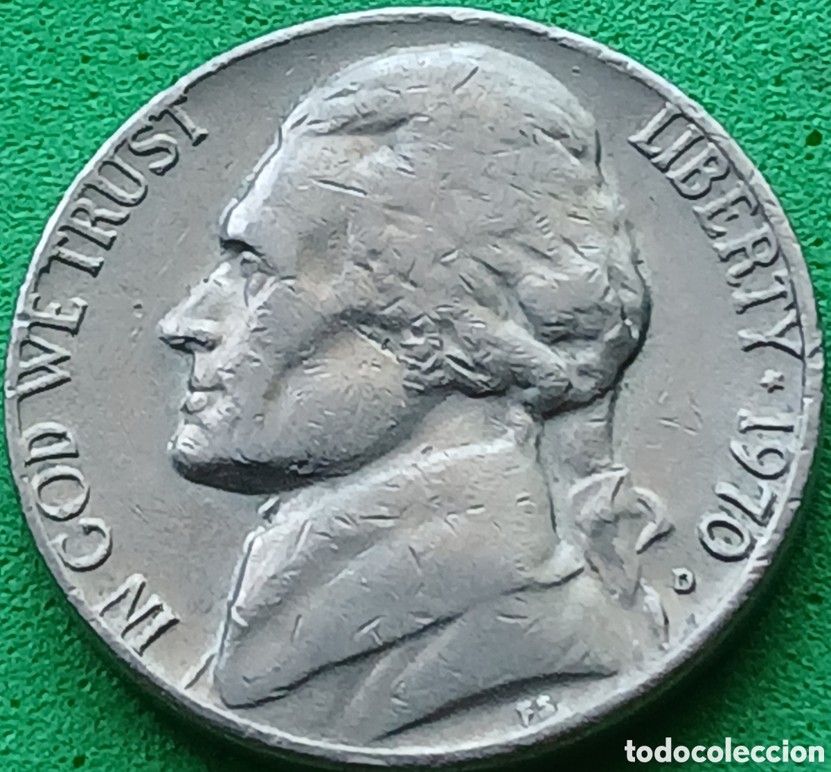 Monedas antiguas de Am&eacute;rica: USA five cents 1970 D km#A192