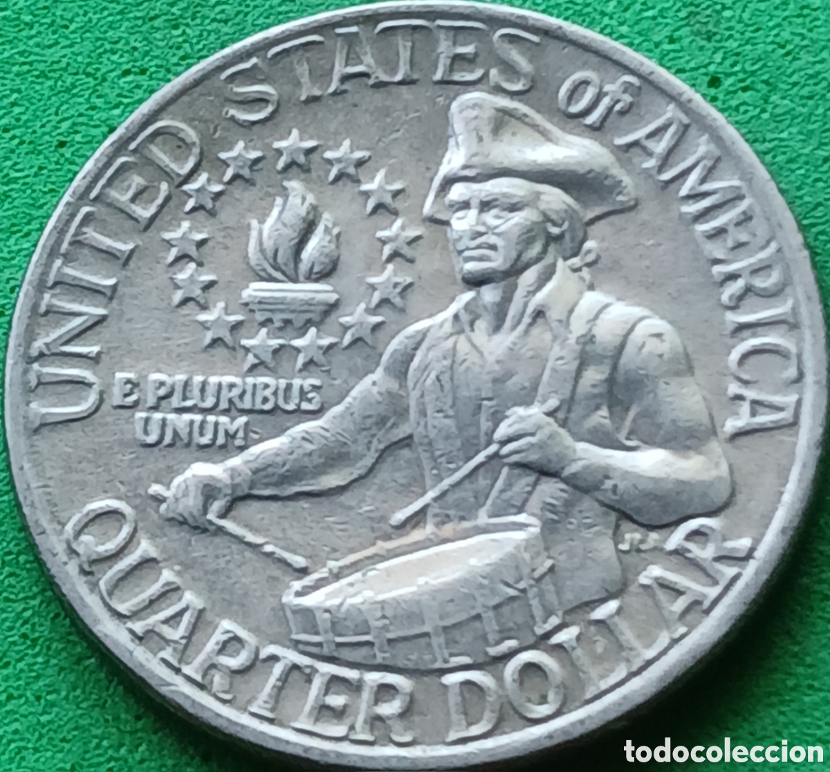 Monedas antiguas de Am&eacute;rica: USA quarter dollar 1976 km#204 sin marca de ceca/ Independencia