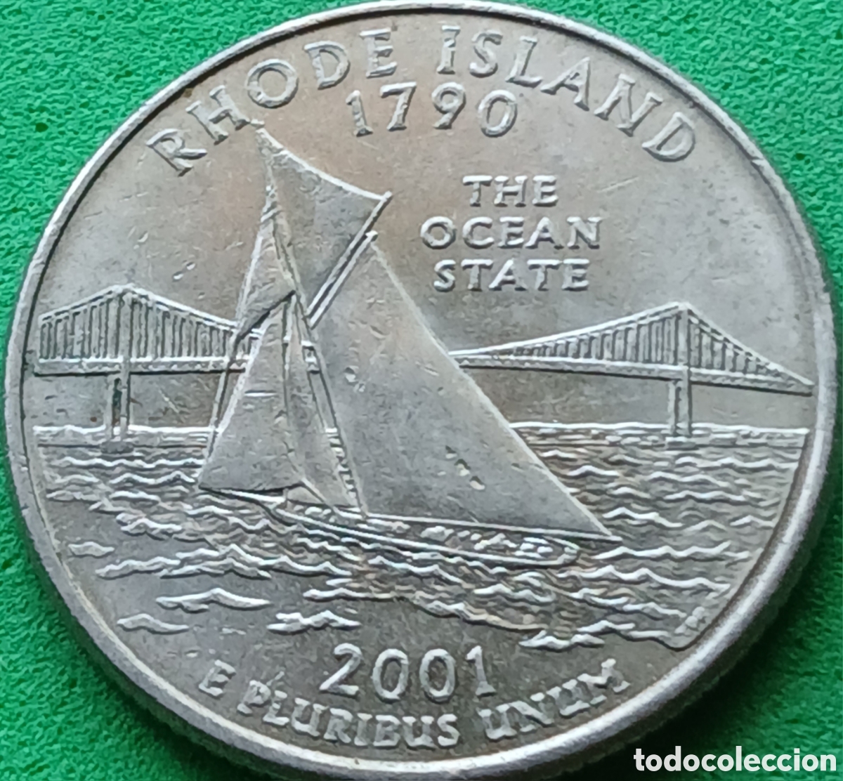Monedas antiguas de Am&eacute;rica: USA quarter dollar 2001 P km#320 Rhode Island