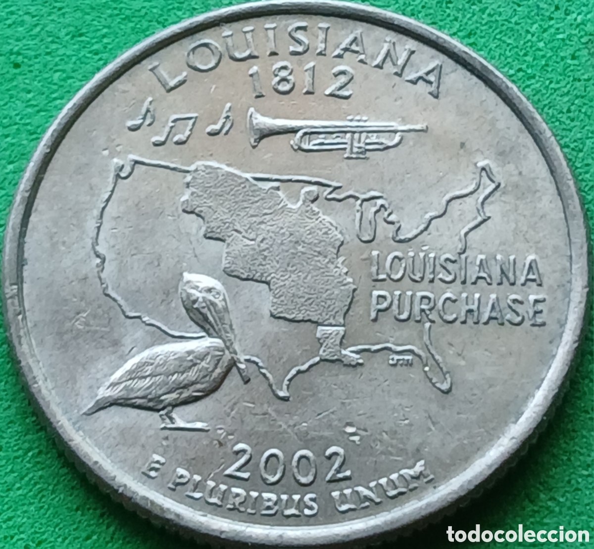 Monedas antiguas de Am&eacute;rica: USA quarter dollar 2002 P km#333 Luisiana