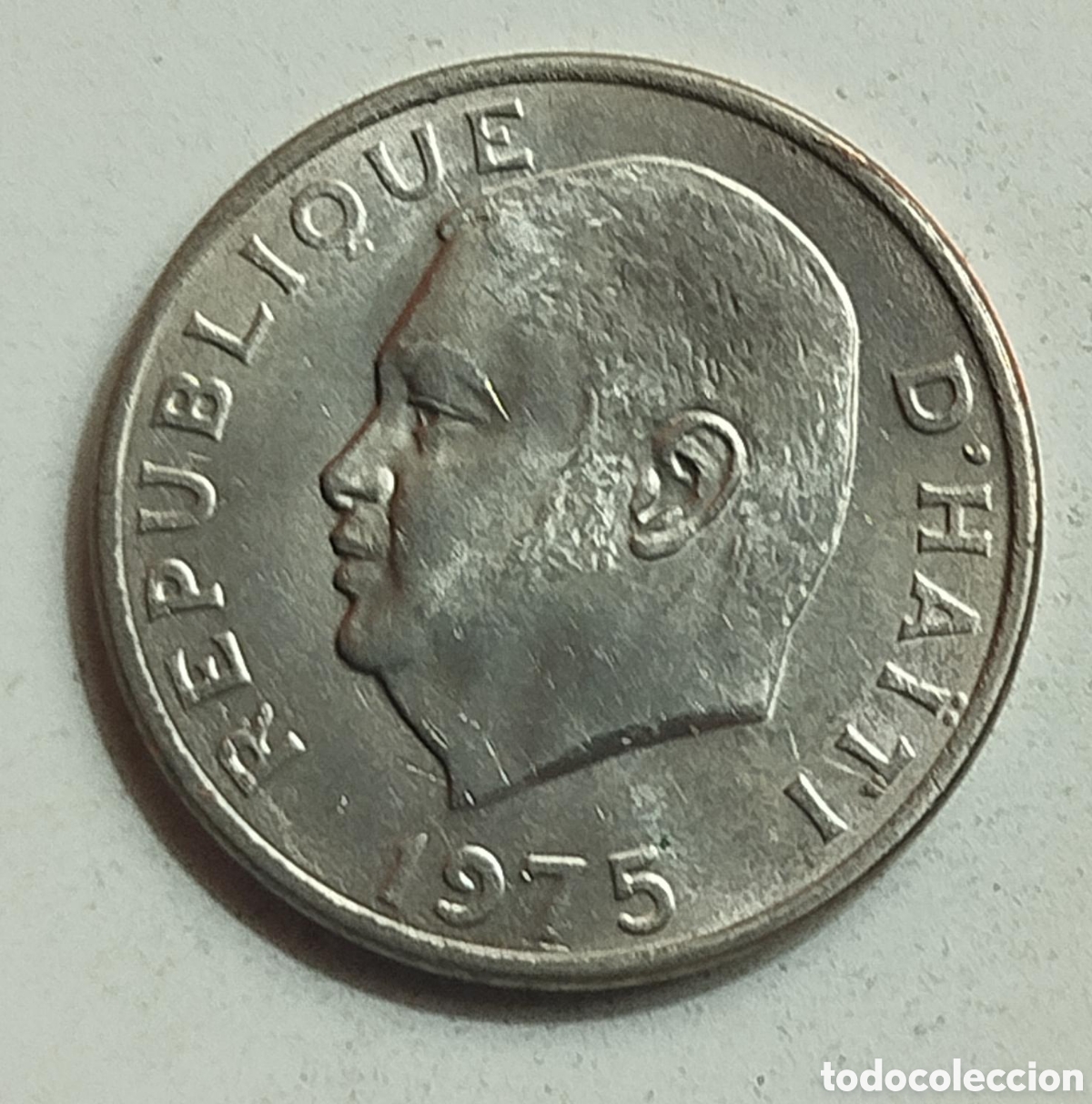Monedas antiguas de Am&eacute;rica: Moneda de Hait&iacute; 10 C&eacute;ntimos 1975 - Jean-Claude Duvalier (FAO)