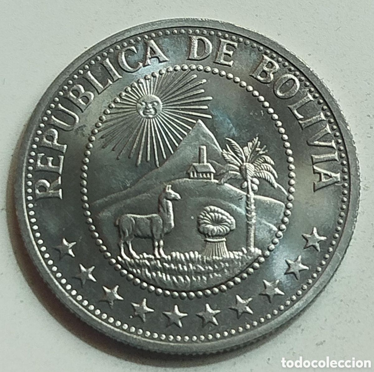 Monedas antiguas de Am&eacute;rica: Moneda De 1 Peso Boliviano 1968 - Fao Guerra Contra El Hambre