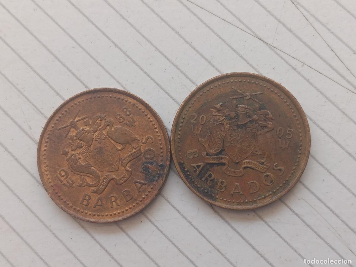 Monedas antiguas de Am&eacute;rica: Barbados. 2 monedas diferentes - Foto 1