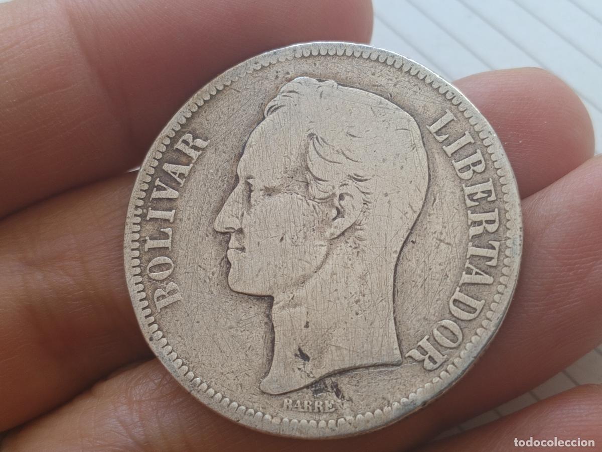 Monedas antiguas de Am&eacute;rica: Venezuela. Bol&iacute;var fuerte de plata de 1902