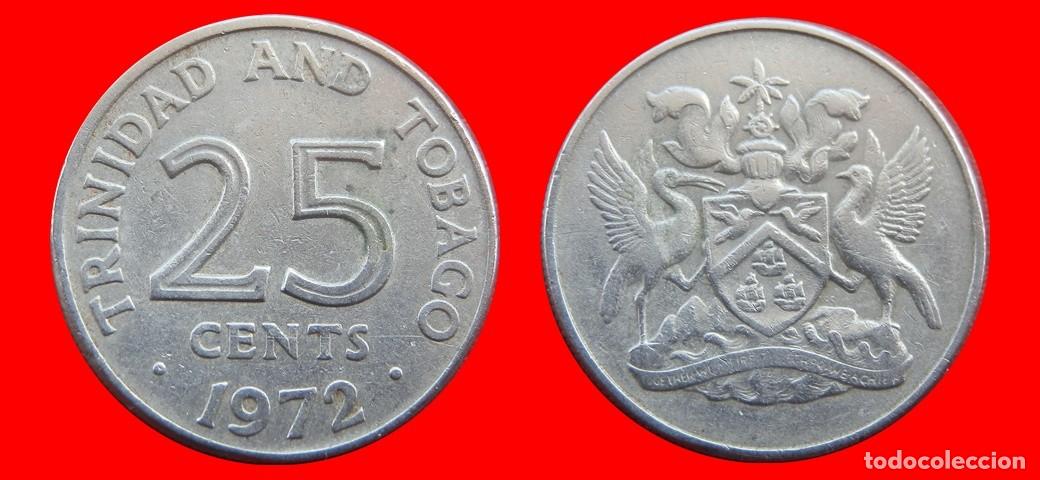 Monedas antiguas de Am&eacute;rica: 25 CENTAVOS 1972 TRINIDAD Y TOBAGO-150209