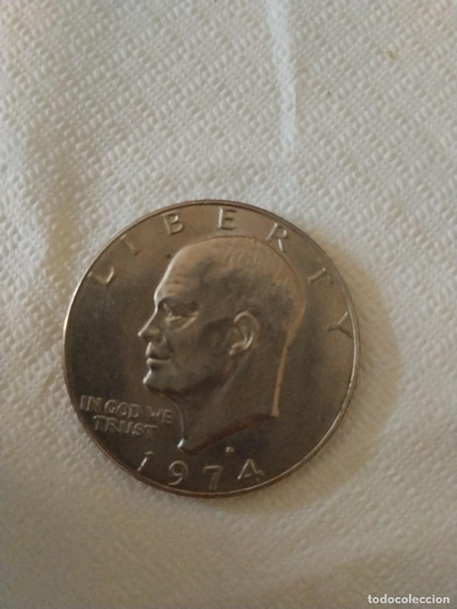 Monnaies anciennes d'Am&eacute;rique: Moneda 1 D&oacute;lar USA (1974) - Eisenhower Dollar | Conmemorativo Apolo 11