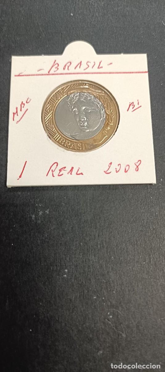 Monedas antiguas de Am&eacute;rica: BRASIL 1 REAL 2008 MBC KM=652a (BIMETALICA)