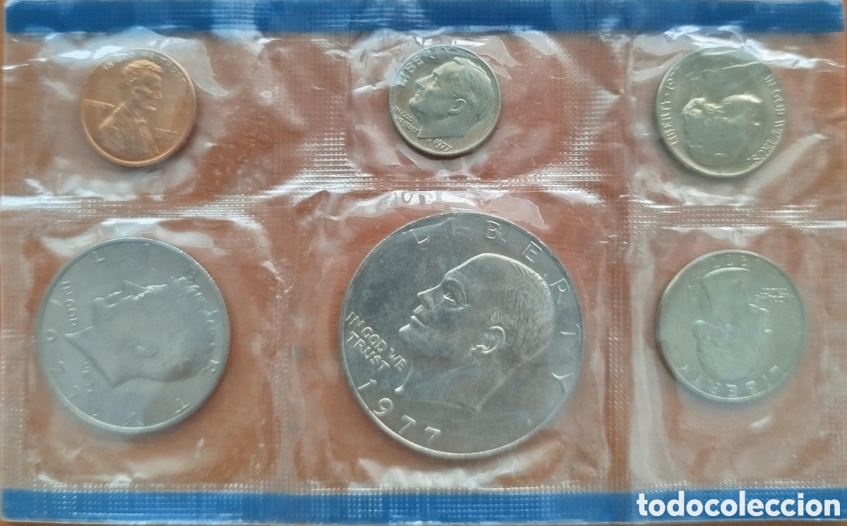 Monedas antiguas de Am&eacute;rica: Set Monedas Estados Unidos EEUU 1977