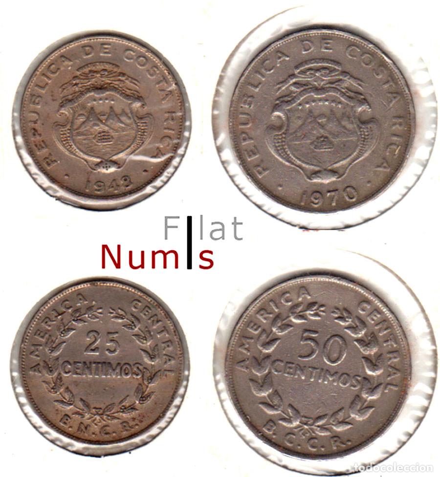 Monedas antiguas de Am&eacute;rica: COSTA RICA - 25 Y 50 CENTS - 1948/1970 - CUPRONIQUEL