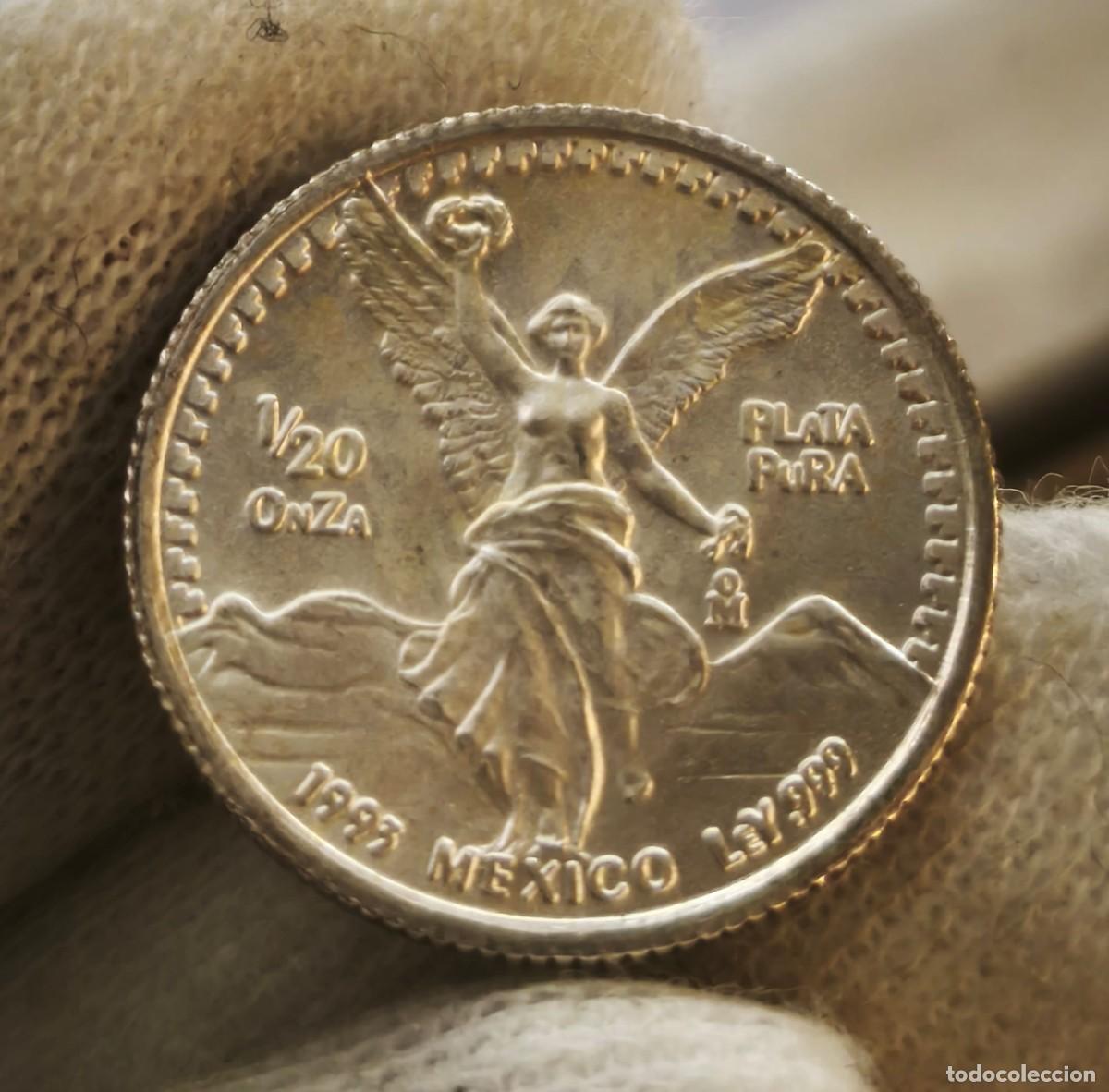 Monedas antiguas de Am&eacute;rica: M&eacute;xico 1/20 Onza &rdquo;Libertad&rdquo; 1993 Km 542 Plata Pura