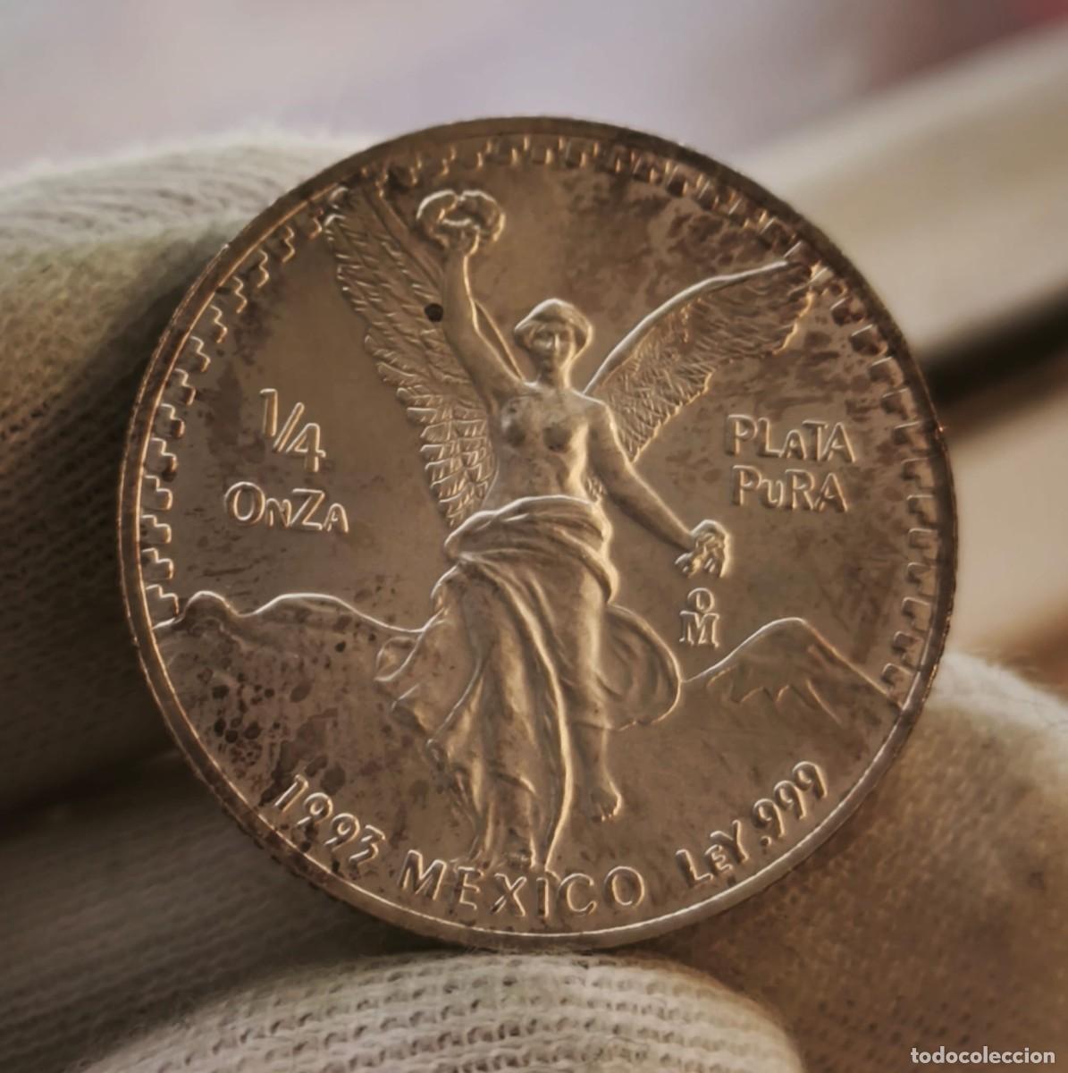 Monedas antiguas de Am&eacute;rica: M&eacute;xico 1/4 Onza &rdquo;Libertad&rdquo; 1993 Km 544 Plata Pura