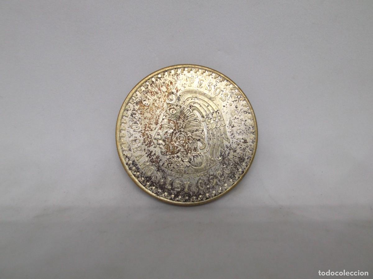 Monedas antiguas de Am&eacute;rica: Moneda cinco pesos Estados Unidos Mexicanos 1948.