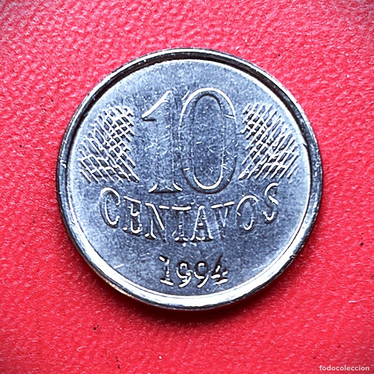 Monedas antiguas de Am&eacute;rica: Brasil - moneda de 10 centavos - a&ntilde;o 1994 - acero inox. - muy buen ejemplar - ver fotos