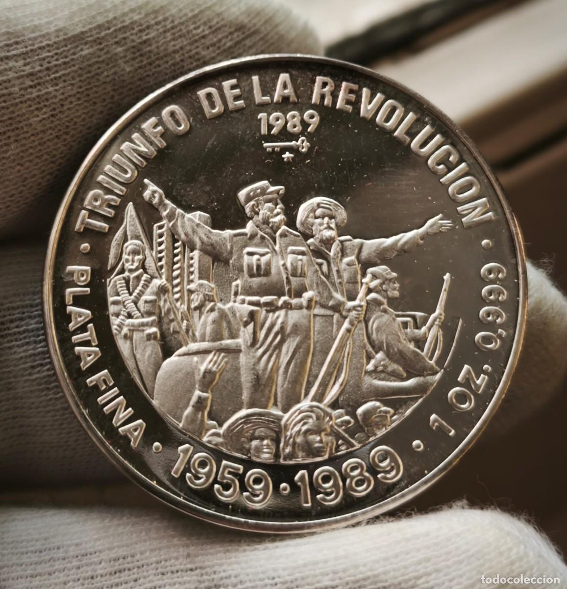 Monedas antiguas de Am&eacute;rica: Cuba 10 Pesos Triunfo de la Revoluci&oacute;n 1989 Km 162 Plata Pura